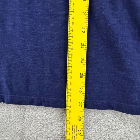 Crown & Ivy Top Womens XL Blue Navy Crew Neck Long Sleeves Smoked Elastic Cuff - Picture 9 of 13